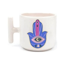Mandala Lale - T Kulp Kupa Beyaz