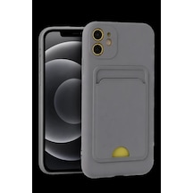 Apple iPhone Uyumlu 11 Kılıf Kelvin Kartvizitli Silikon - Gri Ym954994