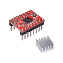Arduino A4988 1A Kırmızı Step Motor Sürücü ( Soğutucu Dahil )