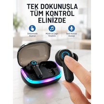 Bluetooth 5.4 Tws Kablosuz Kulaklık Quad Enc Mikrofonlu Rgb Şarj Kutulu Hd Ses Çok Renkli