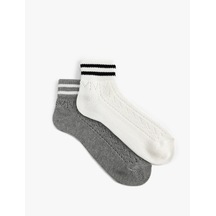 Koton 2'li Tenis Çorap Seti Çok Renkli Multıcolor 5wak80558aa Mavi