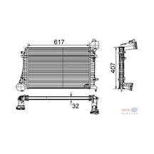 KNECHT CI162000P Turbo Radyatörü (617×407×32) Passat 2.0 TDI 05-09 Bmp (Sensör Ile) (Eno:8Ml376746071)