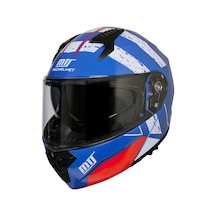 Mts M-966 Çene Açılır Motosiklet Kaskı Beyaz - Kırmızı - Mavi