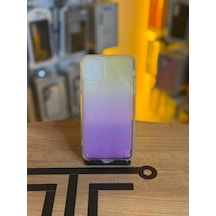 Apple Apple iPhone 11 Pro Max Uyumlu Parıltılı Desenli Renkli Şeffaf Silikon Kılıf
