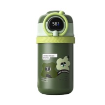 Çocuk Taşınabilir Sıcaklık Göstergeli Su Bardağı-yeşil