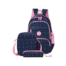 Sones 3 Psc/sets Genç Kızlar İçin Moda Okul Sırt Çantası Koyu Mavi