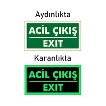 Fotolümen Fosforlu Acil Çıkış/exıt Yön Levhası Yönlendirme Levhası