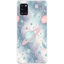 Samsung Galaxy A31 Uyumlu Soft Renkli Gezegenler Baskılı Silikon Kılıf Renkli