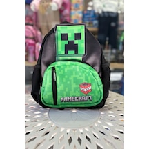 Minecraft Lisanslı 3d Creeper Desenli Anaokulu Çantası - Model 2 Karışık Renkli