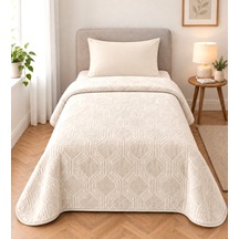Özdilek Trendy Embos Tek Kişilik Battaniye 155x220 -art Deco Krem