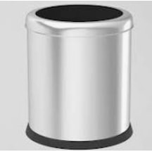 Pasl.çelik 430 Kalite 8 Lt Çemberli Açık Çöp Kovası Krom
