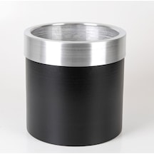 Rüzgar Yapay Çiçekçilik 22x22 Metal Saksı Siyah Gümüş