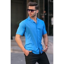 Madmext Mavi Slim Fit %100 Pamuk Kısa Kol Erkek Gömlek 5585 Mavi Madmext Mavi Slim Fit %100 Pamuk Kısa Kol Erkek Gömlek 5585 Mavi
