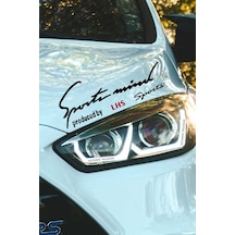 Chrysler Lhs Sport Mind Oto Sticker Far Üstü Şerit Siyah Zemin Kırmızı Yazı Dekoratif Lhs Yazılı Siyah & Kırmızı