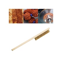 Metal Telli Fırça Ahşap Saplı Pas Kir Sökme Temizleme Fırçası Çok Renkli