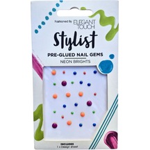 Elegant Touch Stylist Neon Brights Hazır Yapışkanlı Tırnak Taşları Neon Renkler