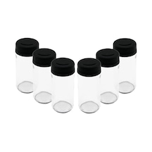 6 Pcs Cam - 225ml Baharatlık - Tuzluk Plastik Kapak 5361 Çok Renkli