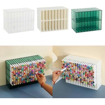 Ganzhoushop Marker Organizer Kalemlik Kalem Saklama Kutusu Büyük Kapasiteli Marker Tutucu Masaüstü Organizatör Okul Ofis Malzemeleri Şeffafbeyaz