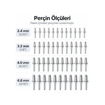 Berlın-sel Profesyonel Pop Perçin Tabancası Seti 2.4-3.2-4.0-4.8 Mm Kör Perçin Pensesi Değiştirilebilir Uçlu Metal Gövdeli Ergonomik Saplı Sac Alüminyum Oto Tamir El Aleti