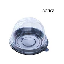 Novahub Siyah Süper Rüzgar 50 Adet Kek Kabı Tek Kullanımlık Gıda Sınıfı Plastik Tek Bölme Kek Taşıyıcı Düğün/tatil Kutusu Siyah