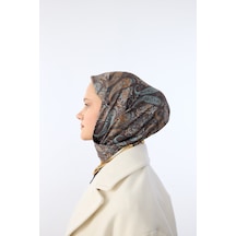 Mirsoy Scarf Lavin Desen Eşarp Koyu Kahve
