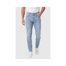 Deepsea Erkek Slim Fit Dar Kesim Likralı Açık Mavi Kot Pantolon Dar Paça İnce Esnek Jean 2608306