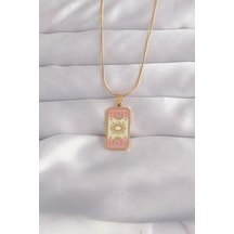 316l Çelik Gold Renk Karışık Mineli Ay Figür Tarot Kolye - Tj-bko9036 Gümüş