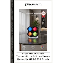 Premium Dinamik Taşınabilir Müzik Kablosuz Hoparlör Gts-1835 Siyah