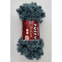 Puffy Furlove Parmakla Örülen Örgü İpi 87-kömür Gri
