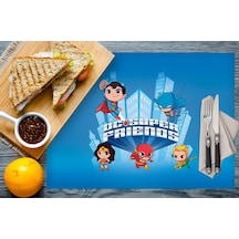 Adawall Home Dc Super Friends Kumaş Amerikan Servis 4'lü Set Çok Renkli