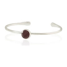 Kadir Jewellery Zirkon Taşlı Ayarlanabilir 925 Ayar Gümüş Kaplama Bilezik Kuru Erik