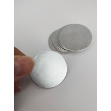 100 Adet 3 Cm Gümüş Yuvarlak İnce Karton Süs -