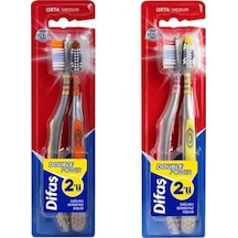 Difaş Double Power Diş Fırçası Orta Sert 2'li