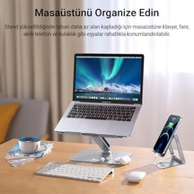 Juo Alüminyum Notebook Standı Yükseklik Ve Eğim Ayarlı Ergonomik Metal Laptop Standı 11-17 İnch Arası Notebook Dizüstü Bilgisayar Standı, Ayarlanabilir