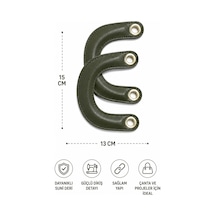 Vollen Yarn Suni Deri Çanta Sapı 15x13 Cm 1 Çift 2 Adet Dikişli Çanta Kulpu Metal Kuşgözlü Çanta Aksesuarı 8