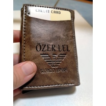 Mrchediyesepeti Kartlık Cüzdan Mekanizmalı Kişiye Özel İsimli Kahverengi - Siyah