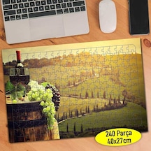 Toskana İtalya Üzüm Şarabı 240 Parça Puzzle Yapboz-101512131