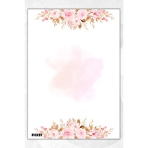 A5 Çiçek Bloknot Çizgisiz Defter - 50 Yaprak - Memopad - Notepad - Not Defteri - Not Kağıdı - 2972 Çok Renkli