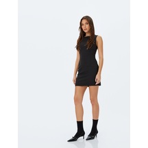 Koton İnci Detaylı Yuvarlak Yaka Kolsuz Mini Kalem Elbise Siyah 5sak80118uw Siyah