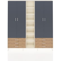 Arges Dolap 13 Raflı 6 Çekmeceli 2 Askılı 220x30x243 Aytaşı-antrasit/çam Antrasıt/atlas Çam