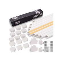 Kablo Kanalı Seti, 4m 10x40cm Kanal Ve 19 Ek Aparat, 25x16mm Kendinden Yapışkanlı Kablo Gizleyici, Kablo Toparlayıcı, Tv Ve Uzatma Kablosu Kirliliğinden Kurtulun