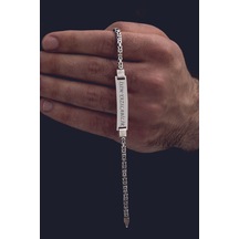 Erkek Gümüş Bileklik - İsim Yazılabilir 4.5 Mm Yuvarlak Kral Gümüş Bileklik