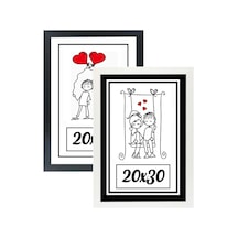 20x30 2'li Fotoğraf Çerçevesi Siyah-beyaz Modern Ofis Sanat Ev Home Dekoratif Çerçeve Özc-02-si
