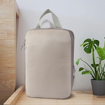 Trendooze 4 Adet Sıkıştırma Saklama Torbaları, Seyahat İçin Bej Renkli, Hızlı Bırakma Bej