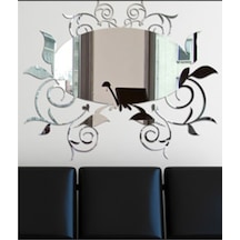 M3 Decorium Elips Sarmaşık Dekoratif Ayna Gümüş
