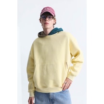 Vamos Boxy Fit Kapüşonlu Sweatshirt Sarı