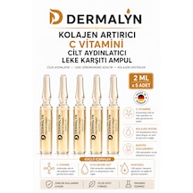 Dermalyn 5 Adet Kolajen Artırıcı C Vitamini Cilt Aydınlatıcı Leke Karşıtı Ampul Serum Dermaroller Dermapen