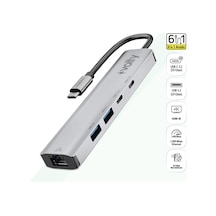 Type-c Çoğaltıcı Hub 5 İn 1 1000mbps Ethernet, 4k Hdmı, 10gbps, 100w Pd V0301005