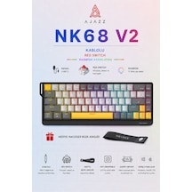 Nk68v2 Hot Swap Kablolu Mekanik Oyun Klavyesi- Red Switch-bilek Askılı