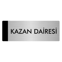 Metal Yönlendirme Levhası, Departman Kapı Isimliği Kazan Dairesi 7x20 Cm Gümüş Renk